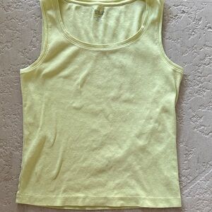 Chico's Light Yellow True Color Tees Tank Top